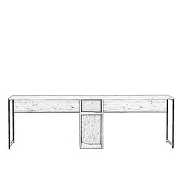 Hanah Home Mesa de Estudio L196 Roble Tablero Partículas Melamina 240x74x60 cm